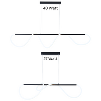 Thumbnail for Matt Black Metal and Flexible LED Silicone Tubing Pendant with Remote Control